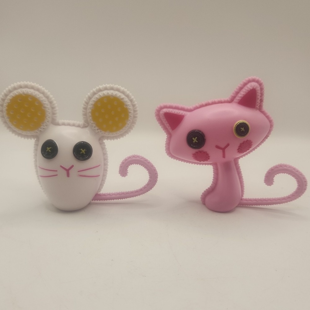 Lalaloopsy Crumbs Sugar Cookie Mouse Pet and Jewel Sparkles Pet Persian Pink Cat